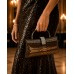Evening Bag - Metallic Snake Skin-Like w/ Swarovski Accent Closure Knob - BG-HP03999BZ